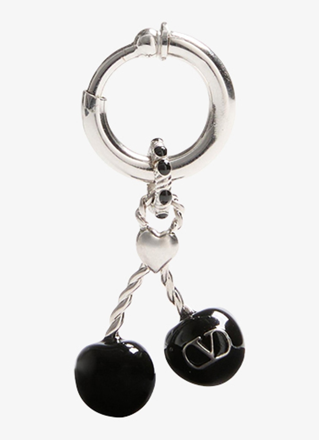 Valentino Garavani Enkele oorring met hanger - voorkant 4 zilver