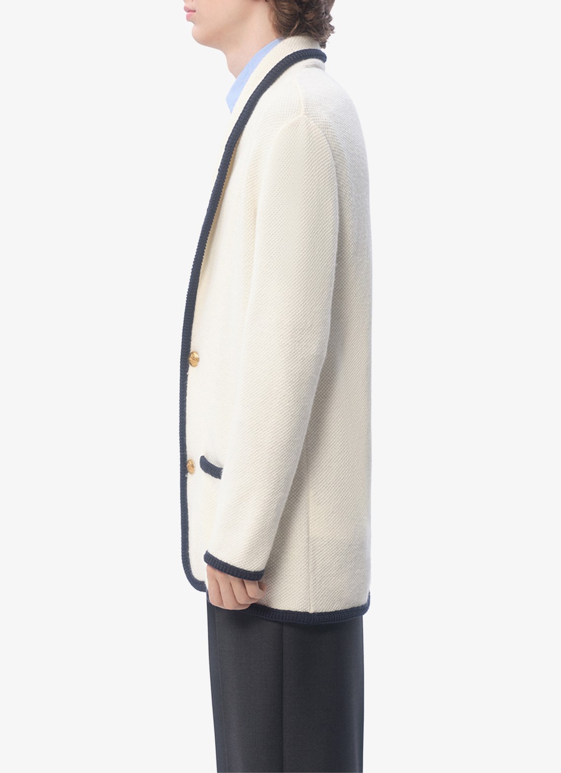 Valentino Garavani Fijngebreid vest in scheerwolblend met opgestikte zakken - detail 5 creme