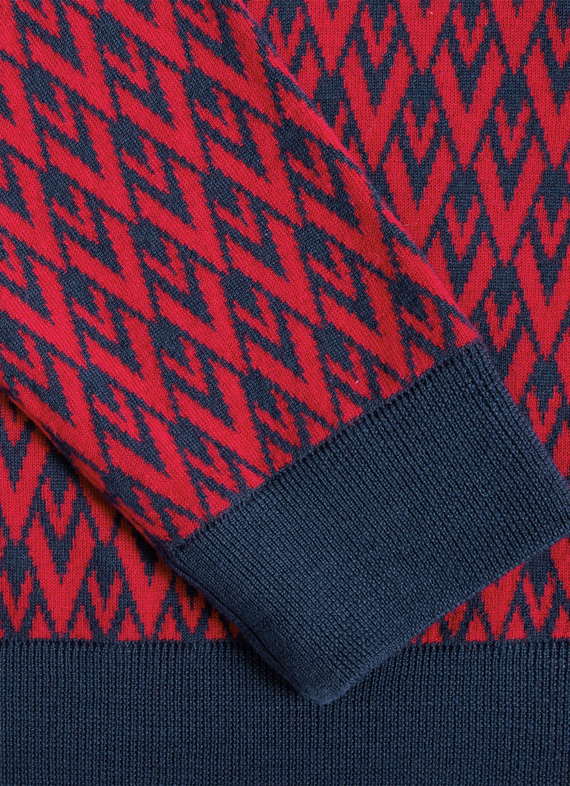 Valentino Garavani Fijngebreide pullover van scheerwol met ingebreid patroon - detail 5 donkerrood