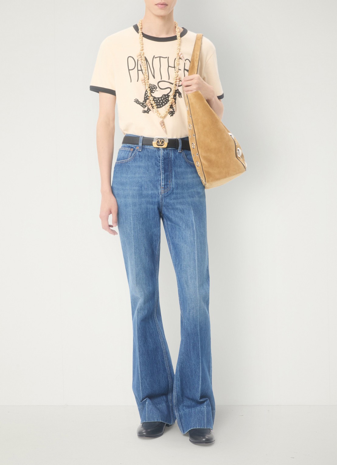 Valentino Garavani Flared jeans met medium wassing - voorkant 2 indigo