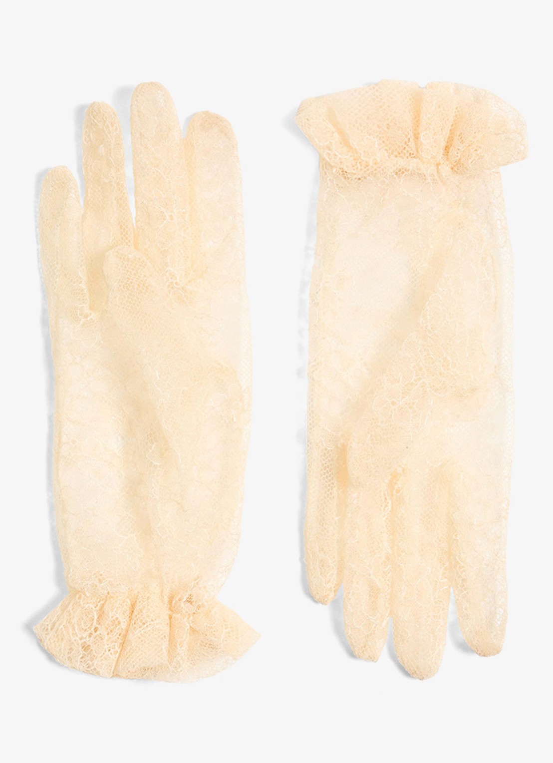 Valentino Garavani Handschoenen van kant - achterkant creme
