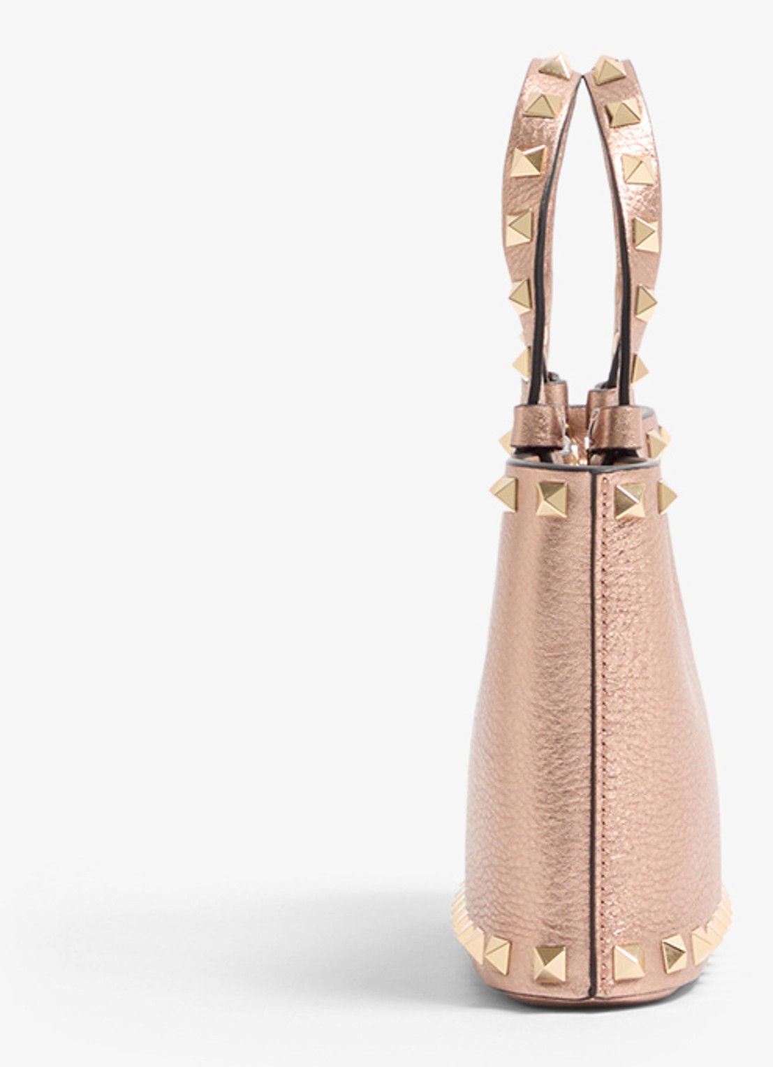 Valentino Garavani Handtas van kalfsleer met metallic finish en studs - detail 4 brons