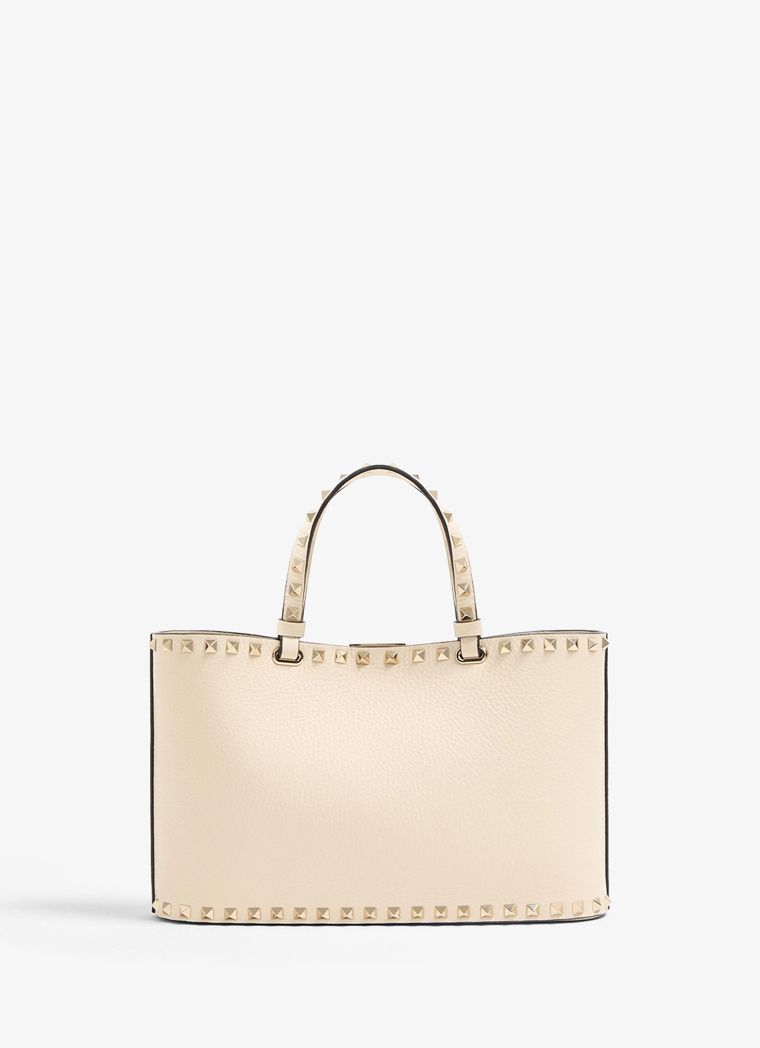 Valentino Garavani Handtas van kalfsleer met studs - achterkant creme