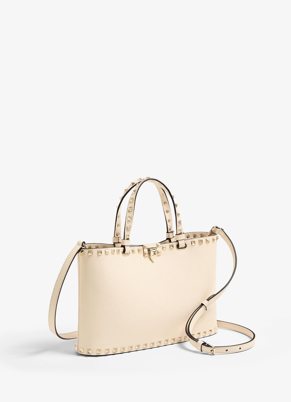 Valentino Garavani Handtas van kalfsleer met studs - detail 2 creme