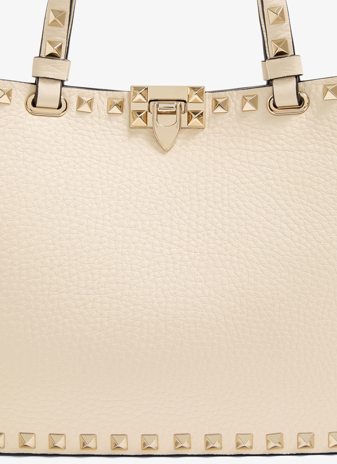 Valentino Garavani Handtas van kalfsleer met studs - detail 4 creme