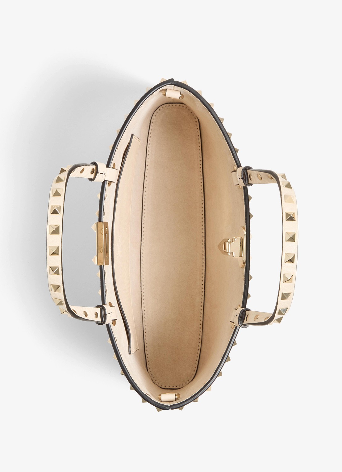 Valentino Garavani Handtas van kalfsleer met studs - detail 5 creme