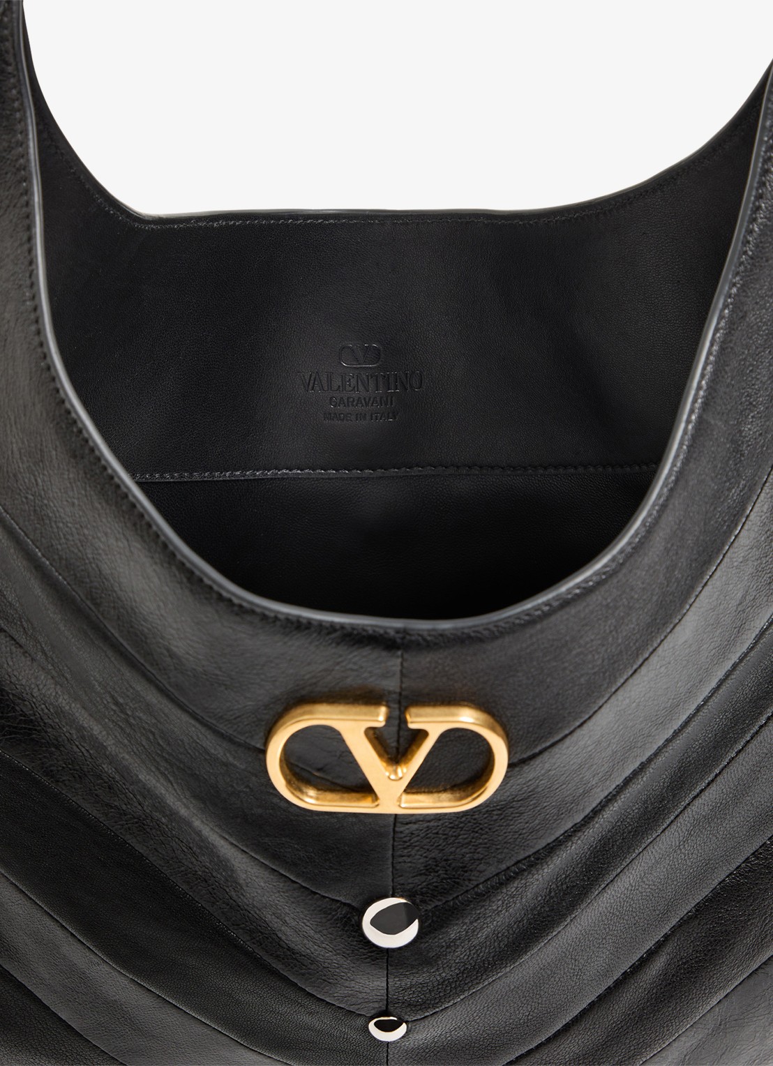 Valentino Garavani Hoboho schoudertas van lamsleer met studs - detail 3 zwart