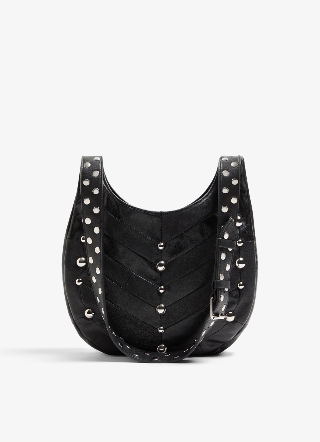 Valentino Garavani Hoboho Small schoudertas van lamsleer met studs - achterkant zwart
