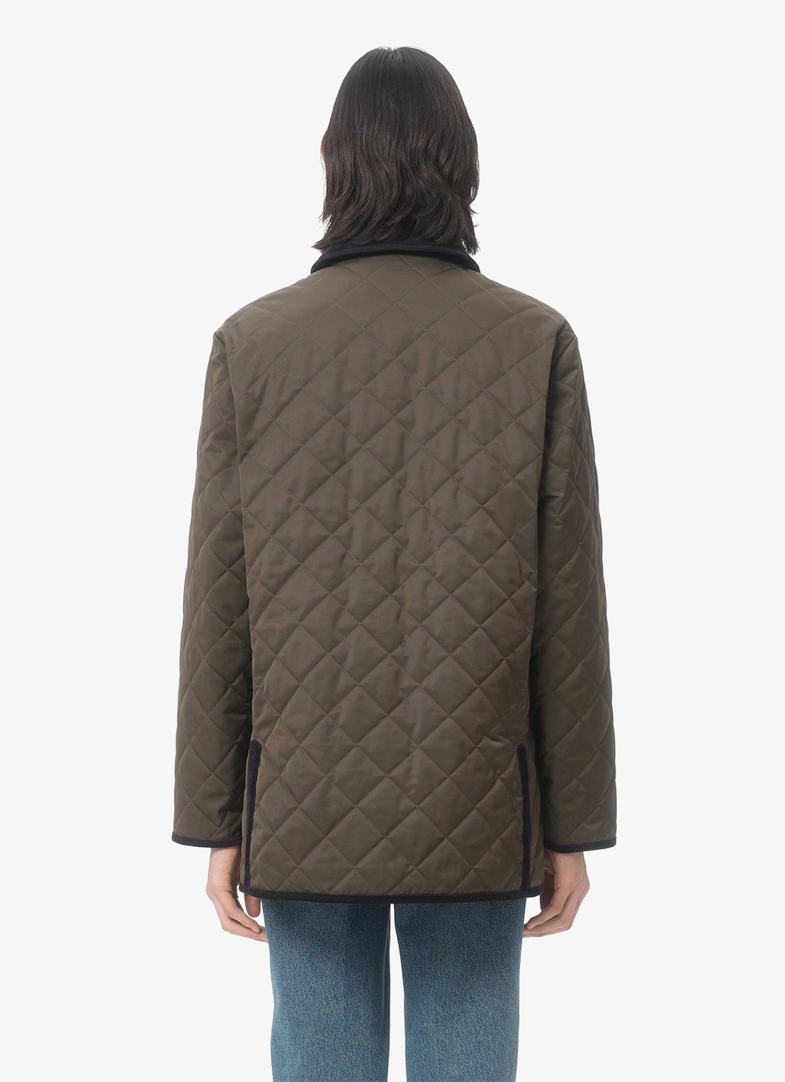 Valentino Garavani Jack met quilt patroon en opgestikte zakken - achterkant 7 olijfgroen