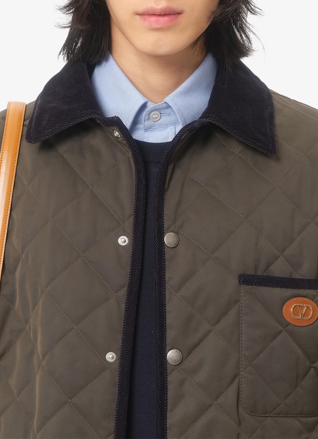 Valentino Garavani Jack met quilt patroon en opgestikte zakken - detail 5 olijfgroen