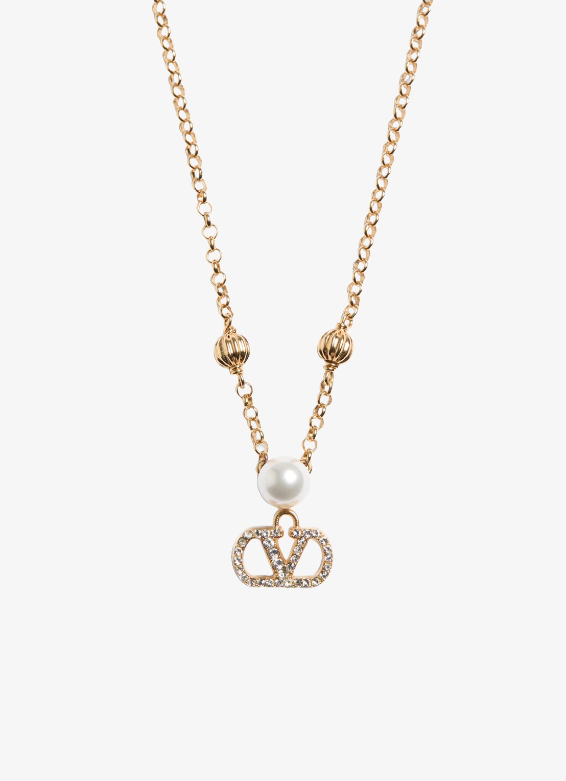 Valentino Garavani Ketting met logo - detail goud