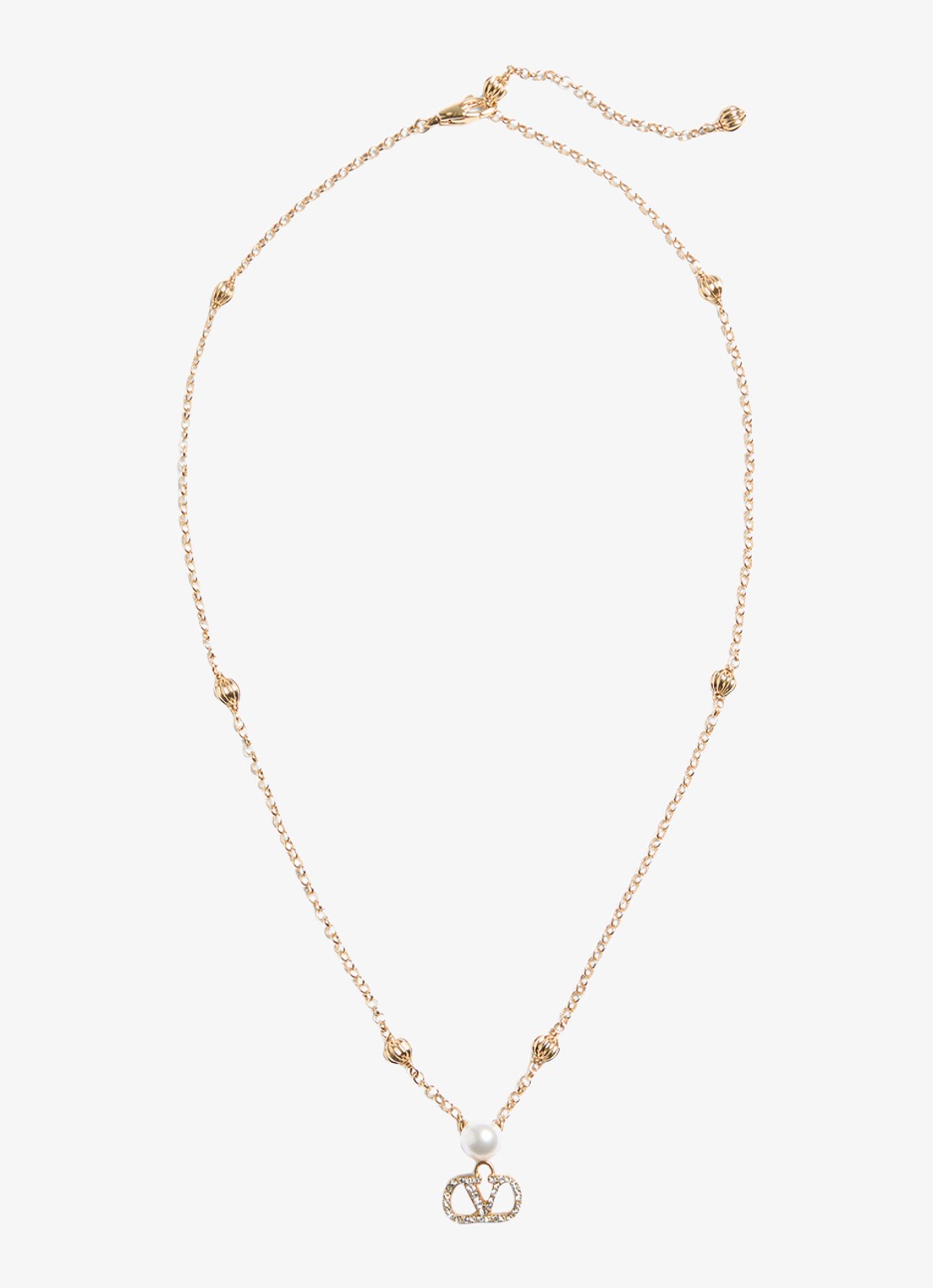 Valentino Garavani Ketting met logo - voorkant 4 goud