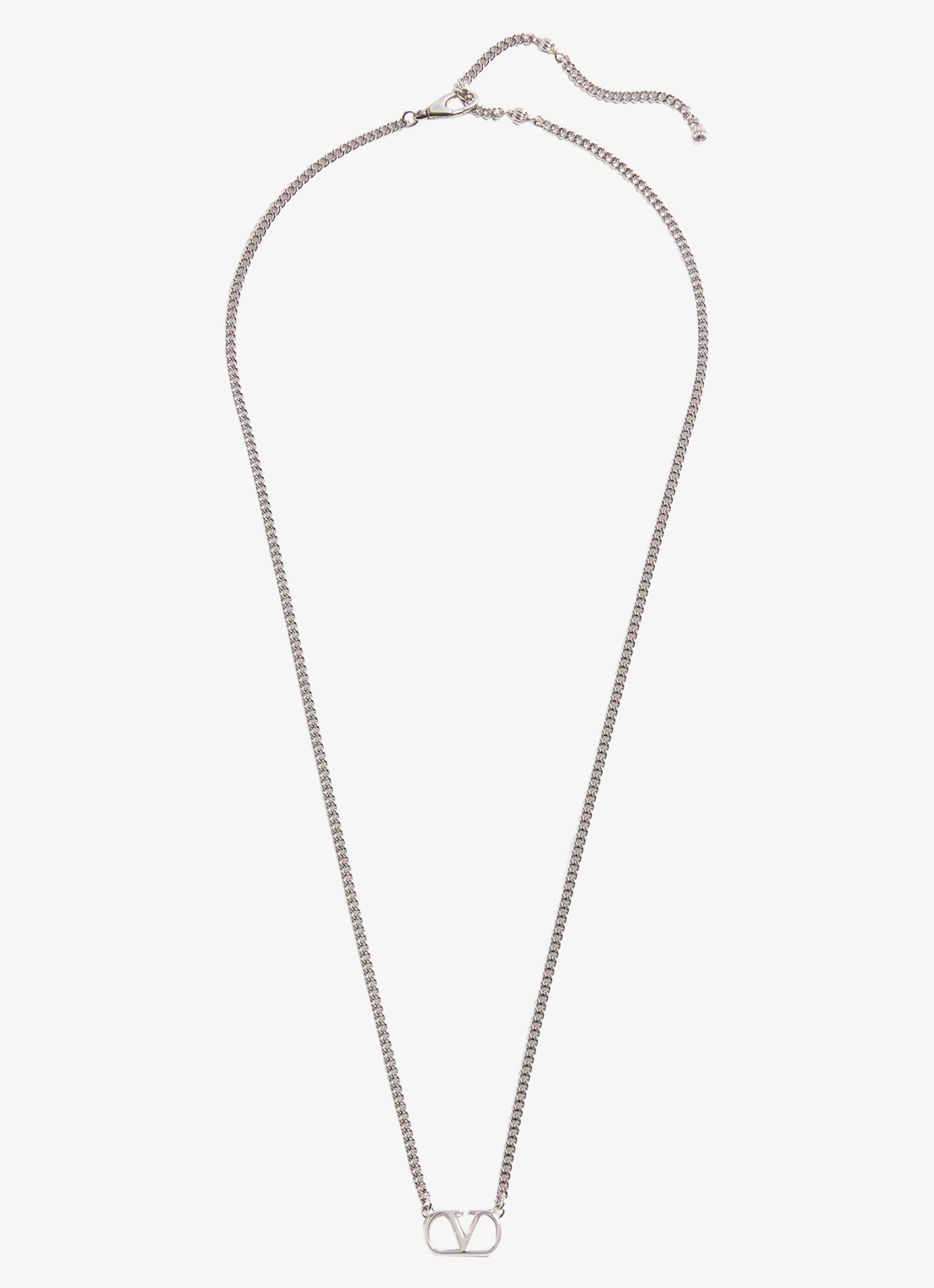 Valentino Garavani Ketting met logo - voorkant zilver