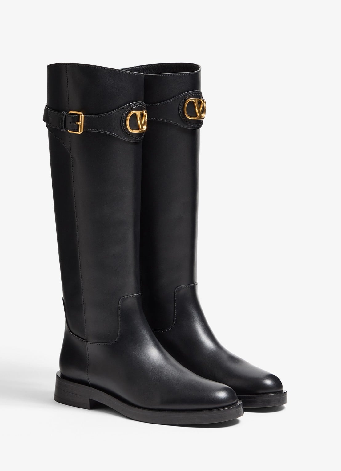 Valentino Garavani Laars van kalfsleer - detail 4 zwart
