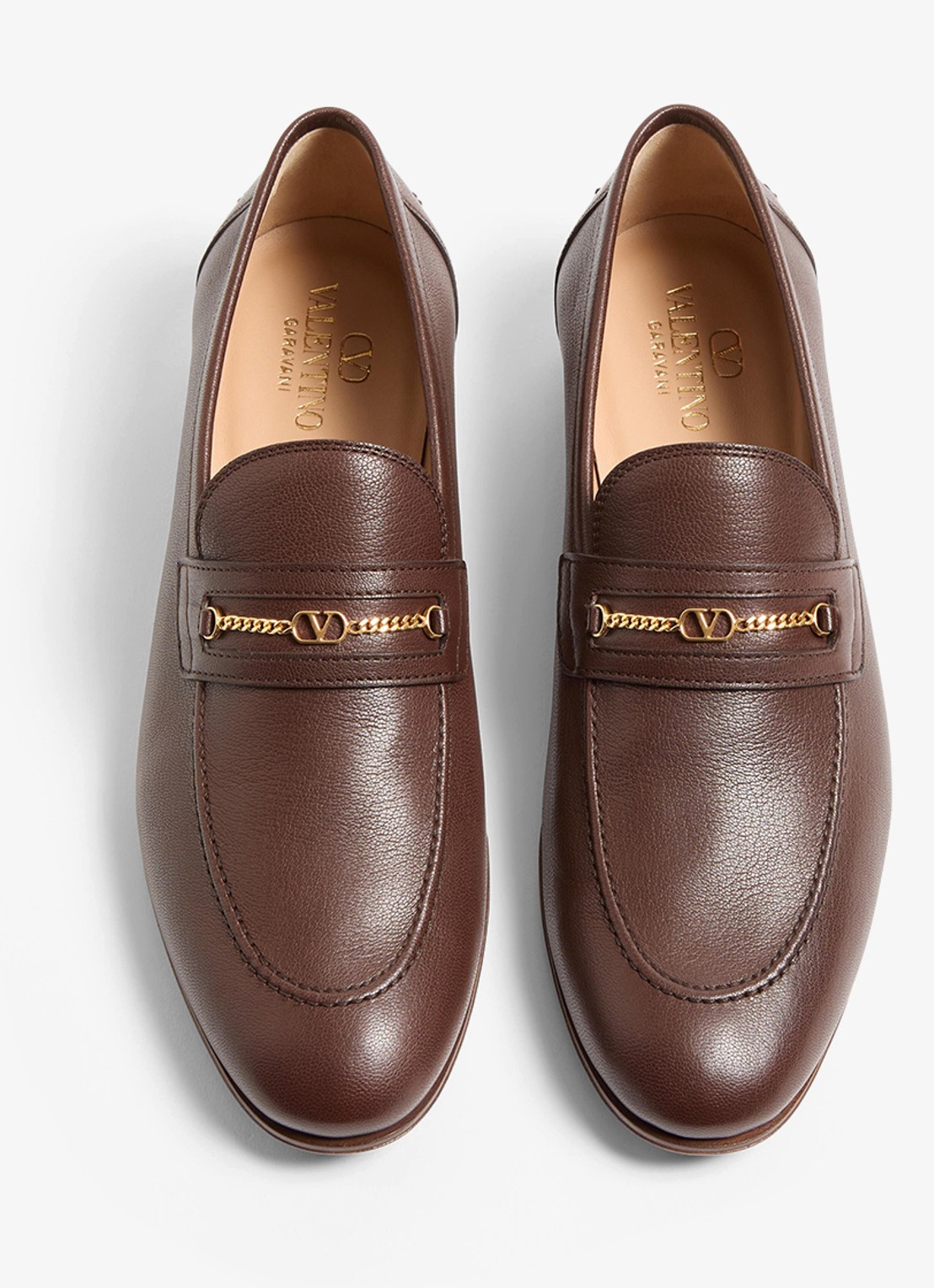 Valentino Garavani Loafer van geitenleer - detail 2 bruin