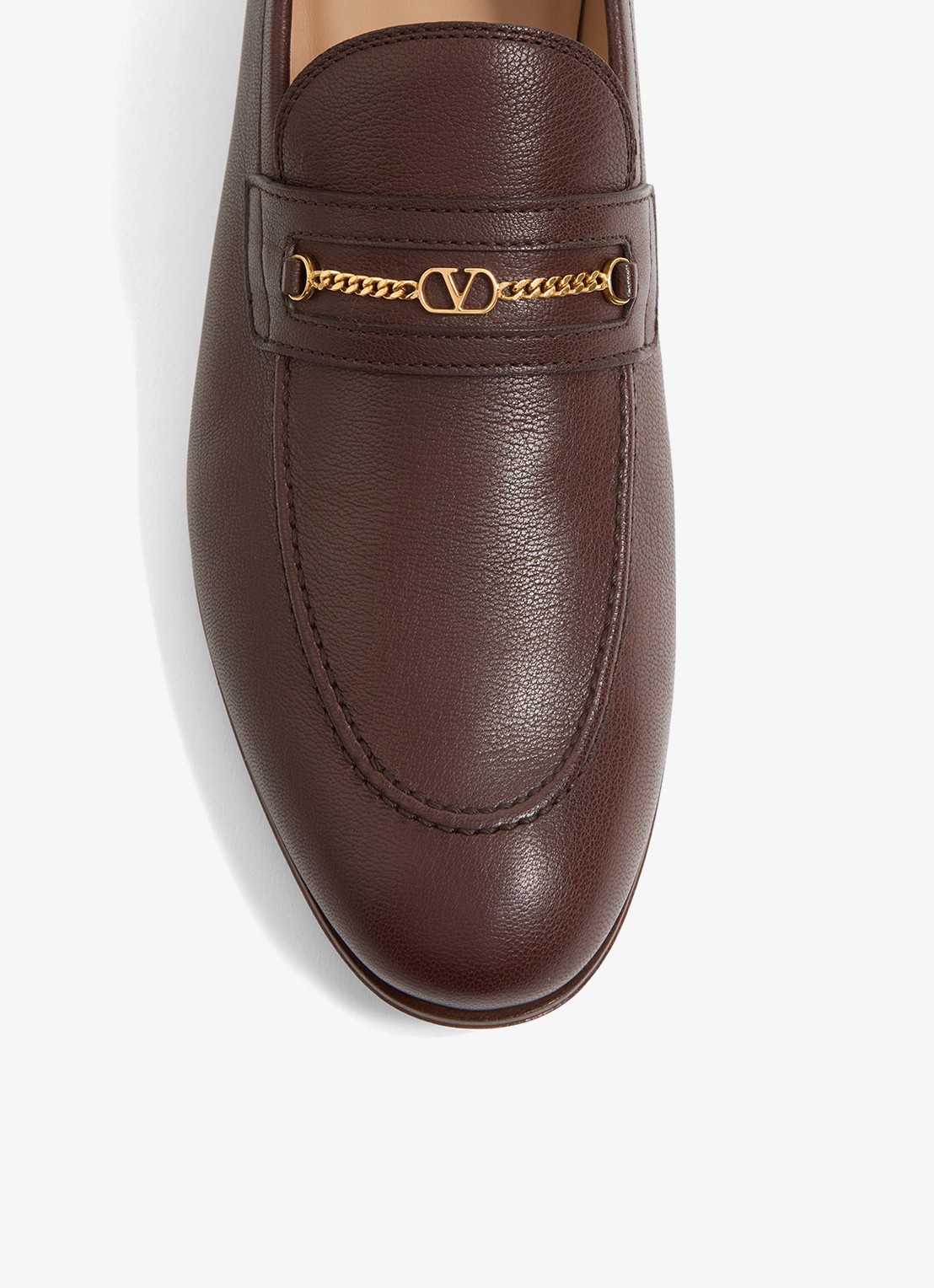 Valentino Garavani Loafer van geitenleer - detail 3 bruin