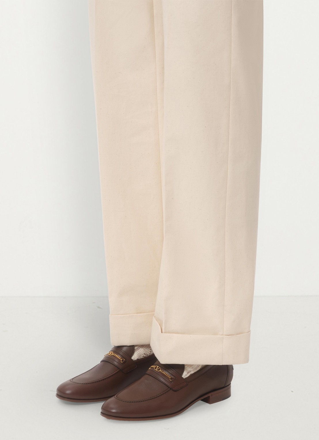 Valentino Garavani Loafer van geitenleer - voorkant 7 bruin