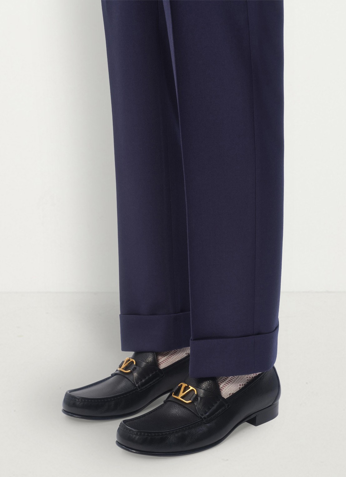 Valentino Garavani Loafer van leer - voorkant 2 zwart