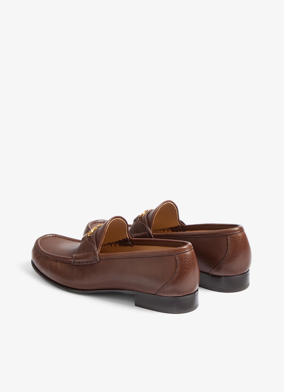 Valentino Garavani Loafer van leer - achterkant 3 bruin