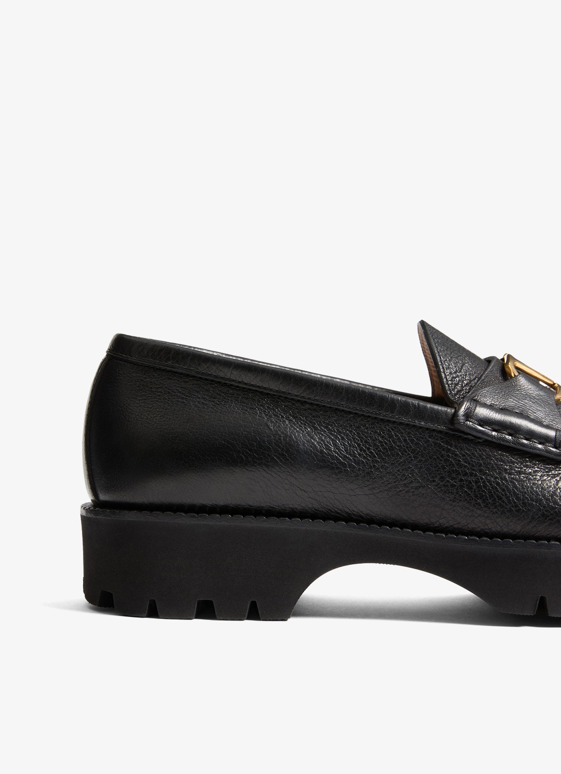 Valentino Garavani Loafer van leer - detail 3 zwart