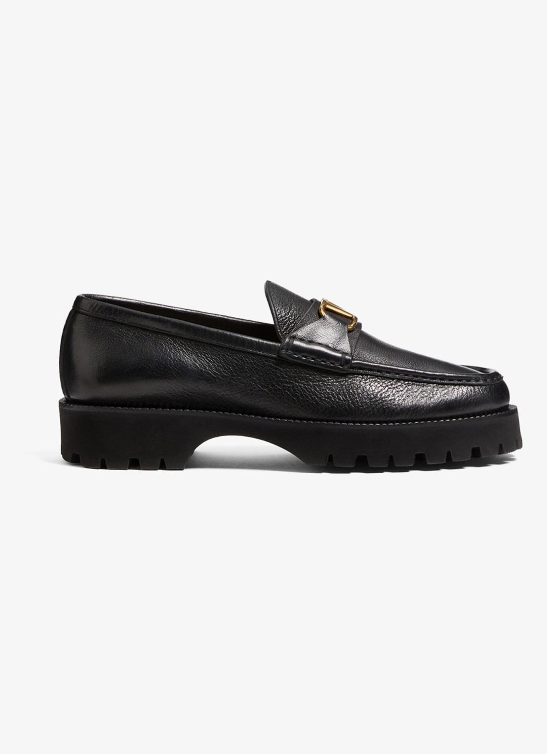 Valentino Garavani Loafer van leer - voorkant 4 zwart