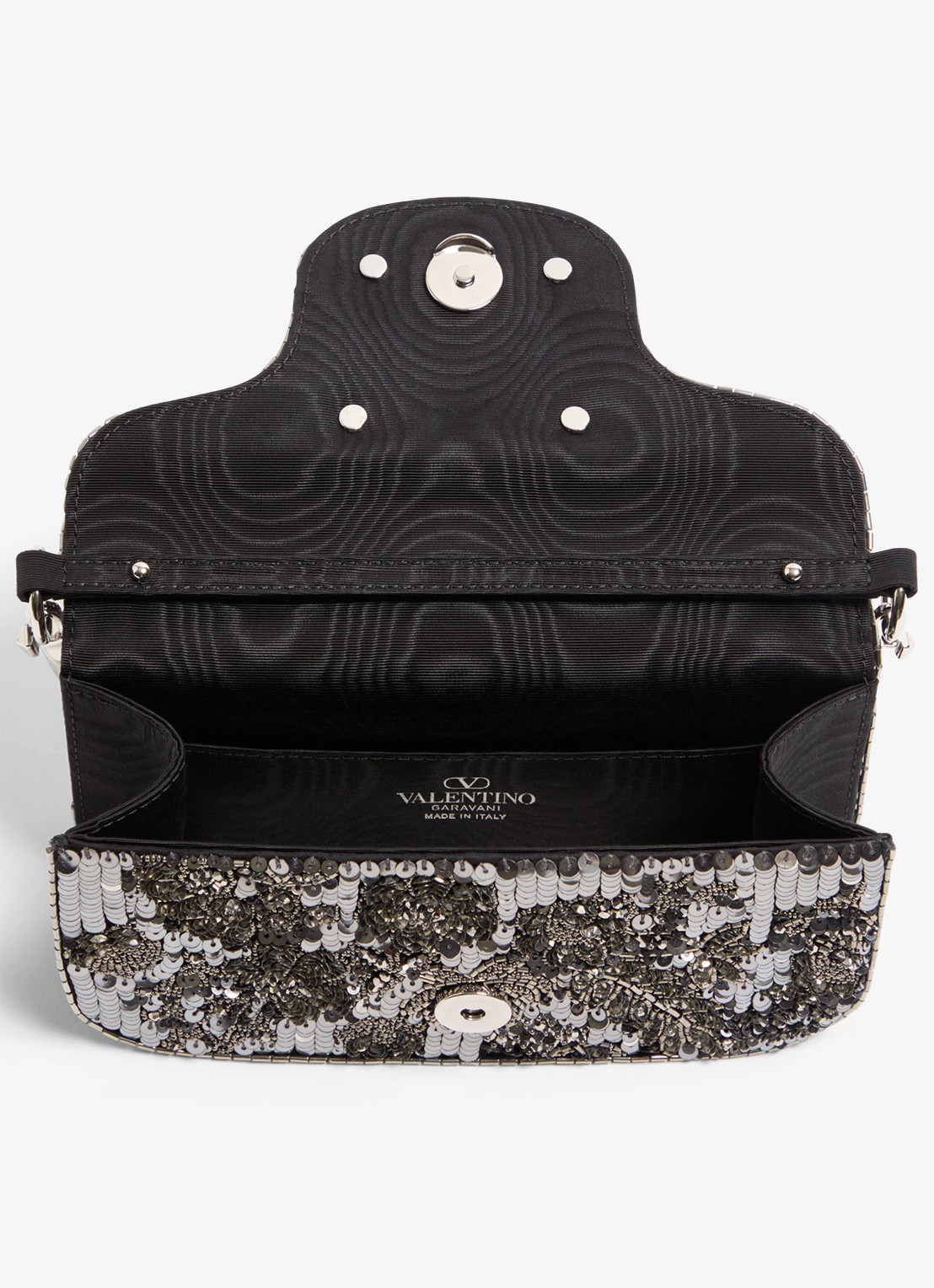 Valentino Garavani Locò Small handtas met pailletten en kralendecoratie - detail 2 zwart