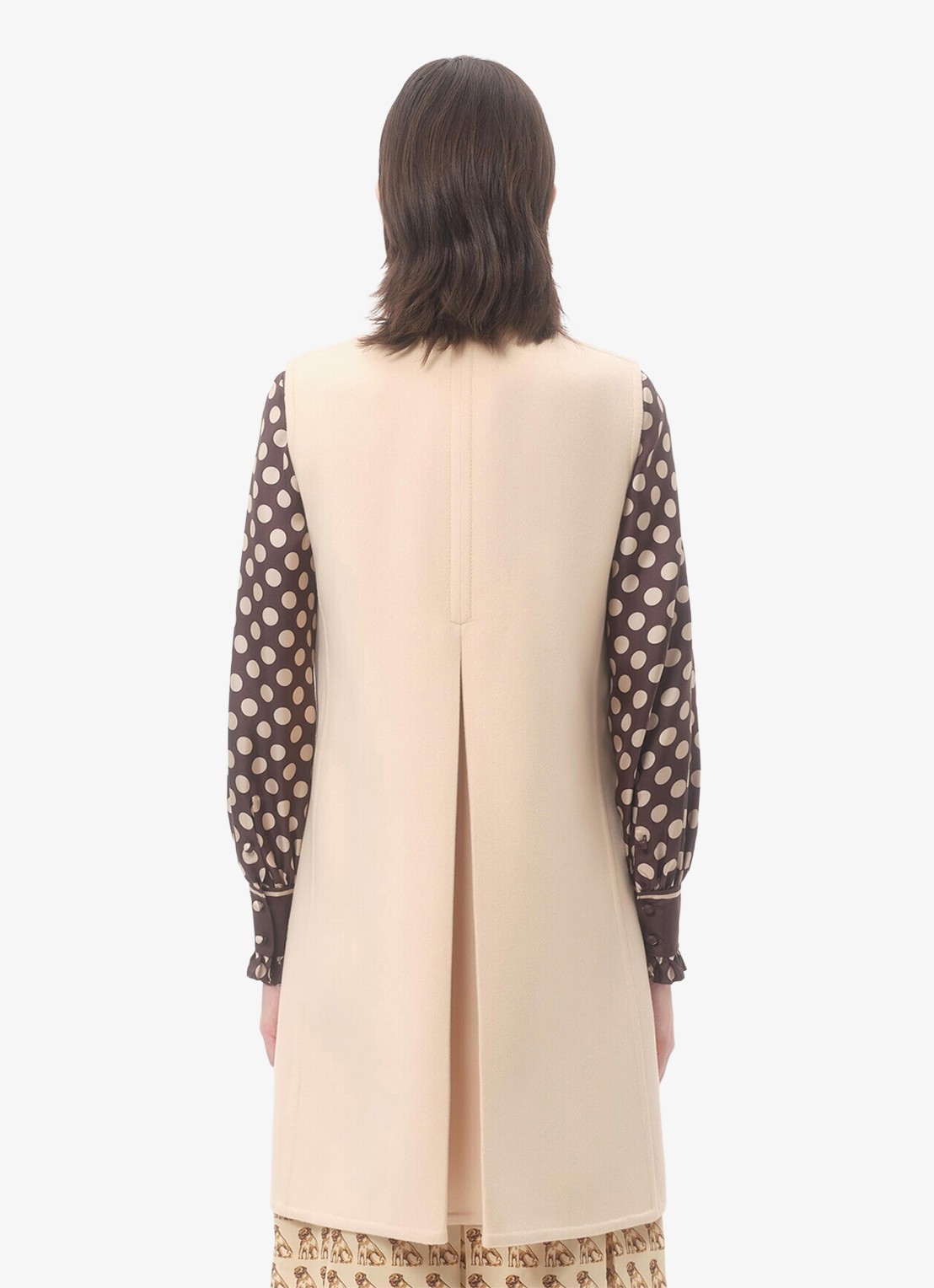 Valentino Garavani Longline gilet in kasjmierblend - achterkant 8 creme