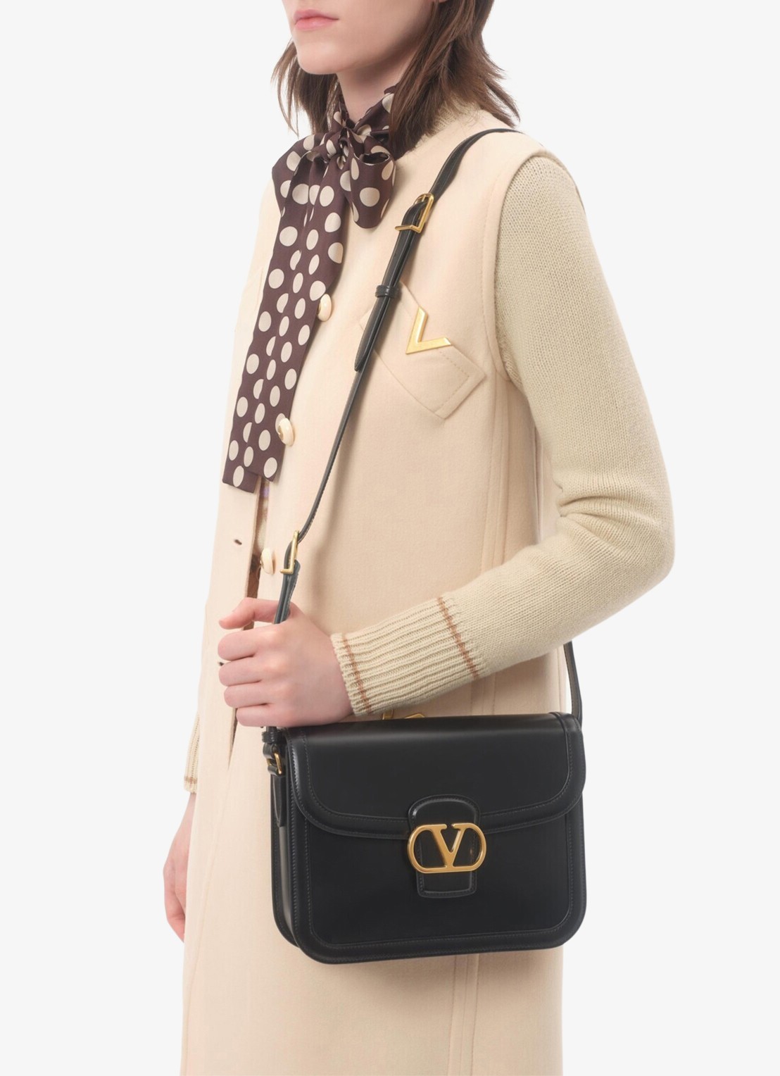 Valentino Garavani Longline gilet in kasjmierblend - detail 5 creme