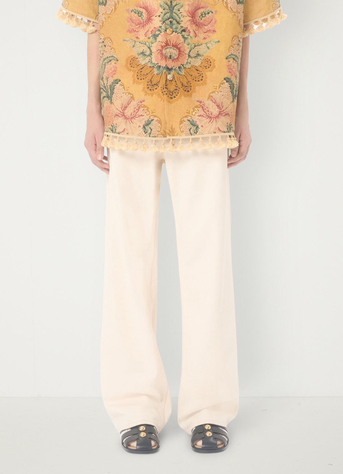 Valentino Garavani Loose fit jeans met gekleurde wassing - detail 4 creme