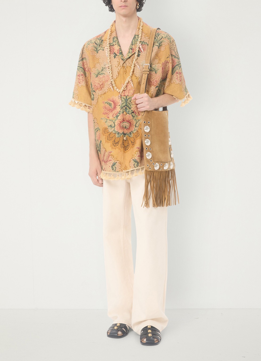 Valentino Garavani Loose fit jeans met gekleurde wassing - voorkant 2 creme