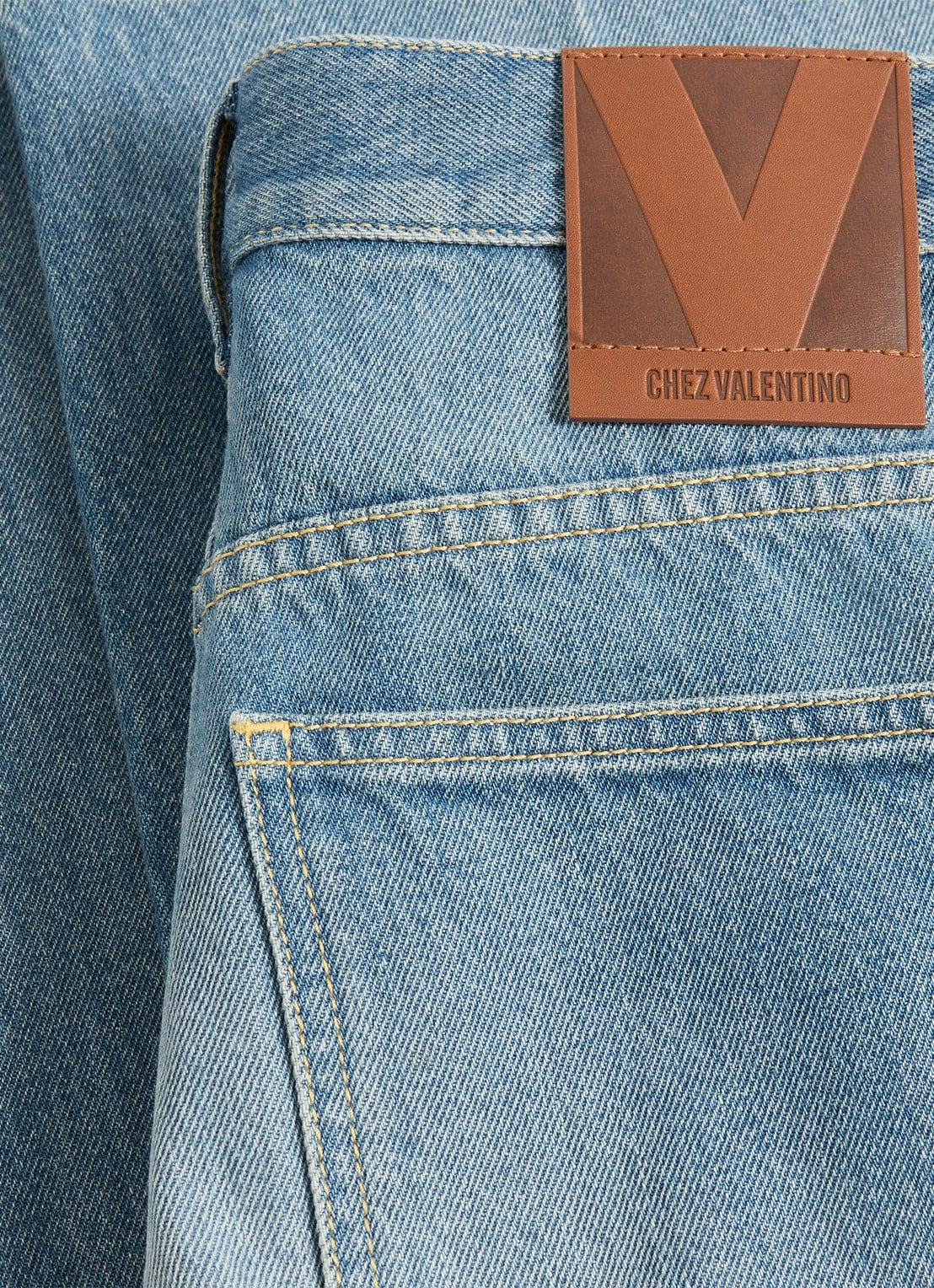 Valentino Garavani Mid waist straight leg jeans met medium wassing - detail 6 indigo