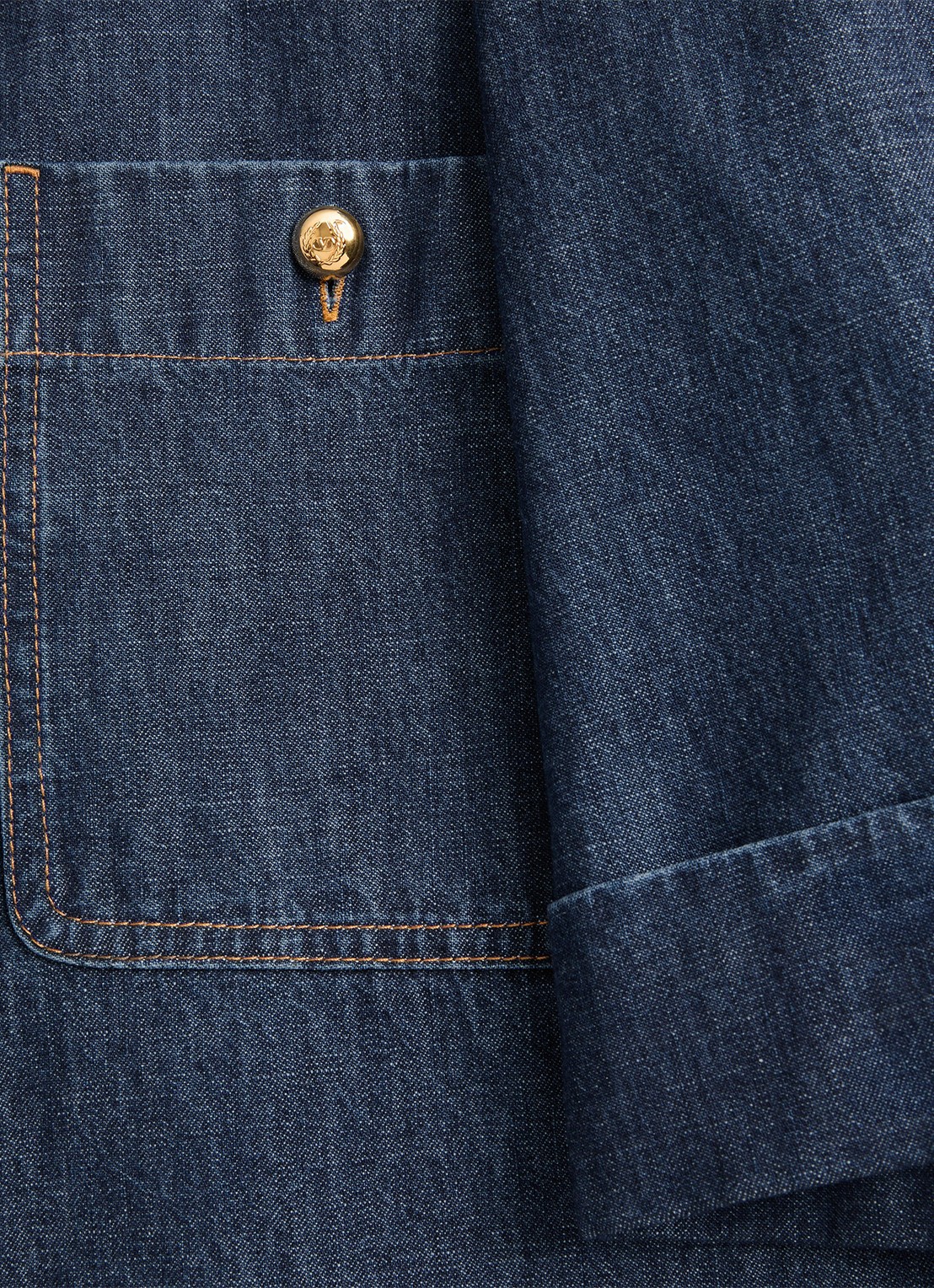 Valentino Garavani Midi blousejurk van denim met borstzakken - detail 6 indigo
