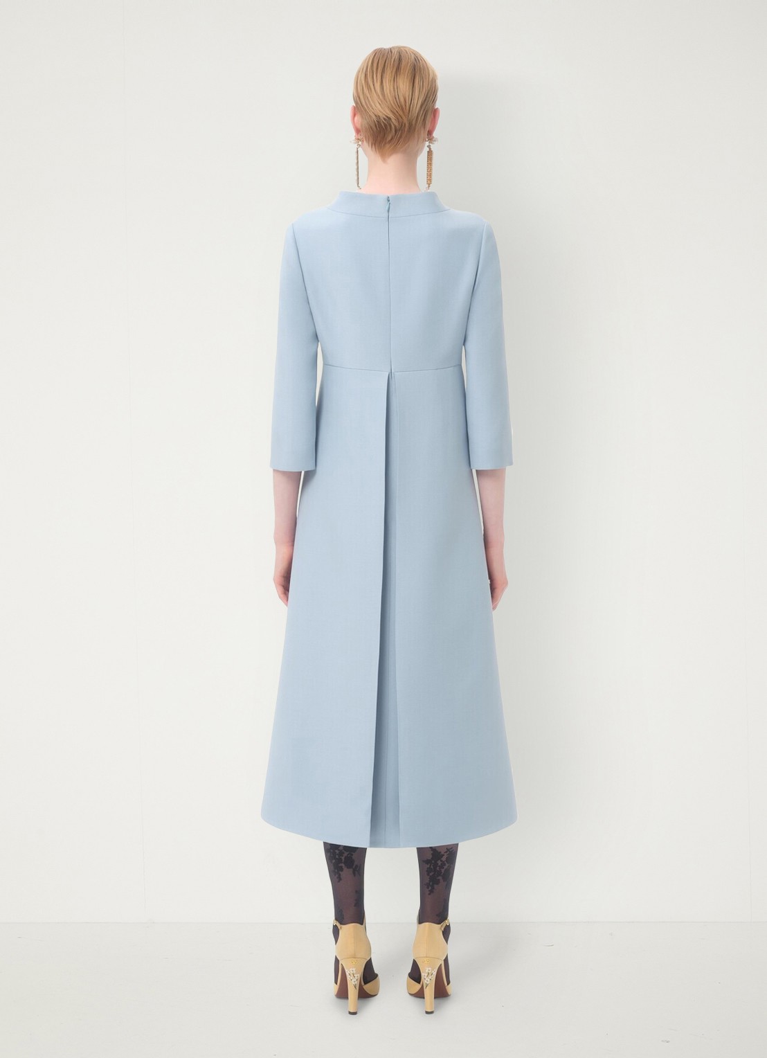 Valentino Garavani Midi jurk in zijdeblend - achterkant lichtblauw