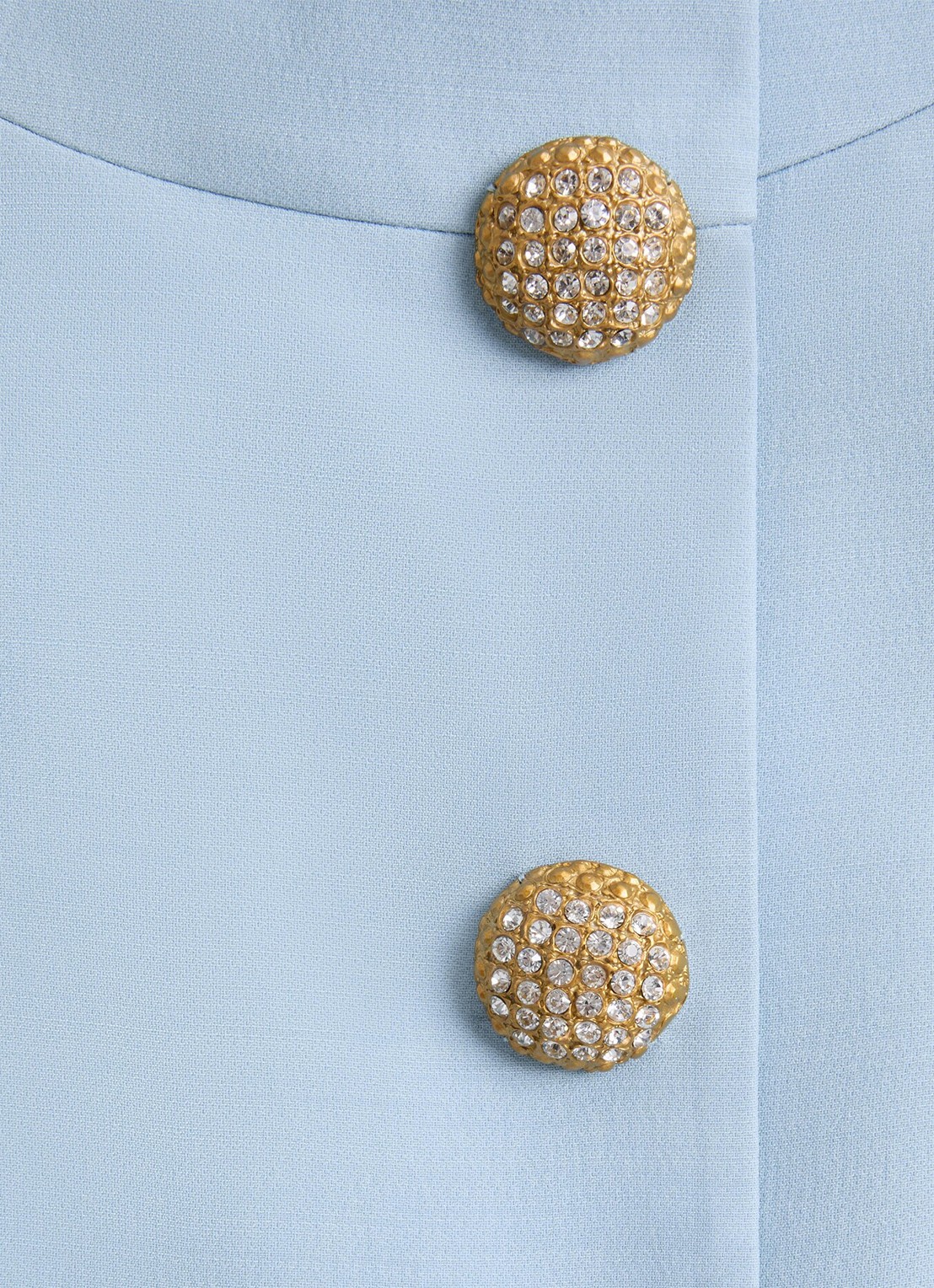 Valentino Garavani Midi jurk in zijdeblend - detail 6 lichtblauw