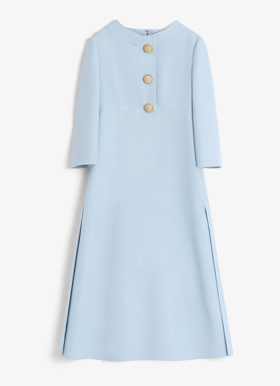 Valentino Garavani Midi jurk in zijdeblend - voorkant 7 lichtblauw