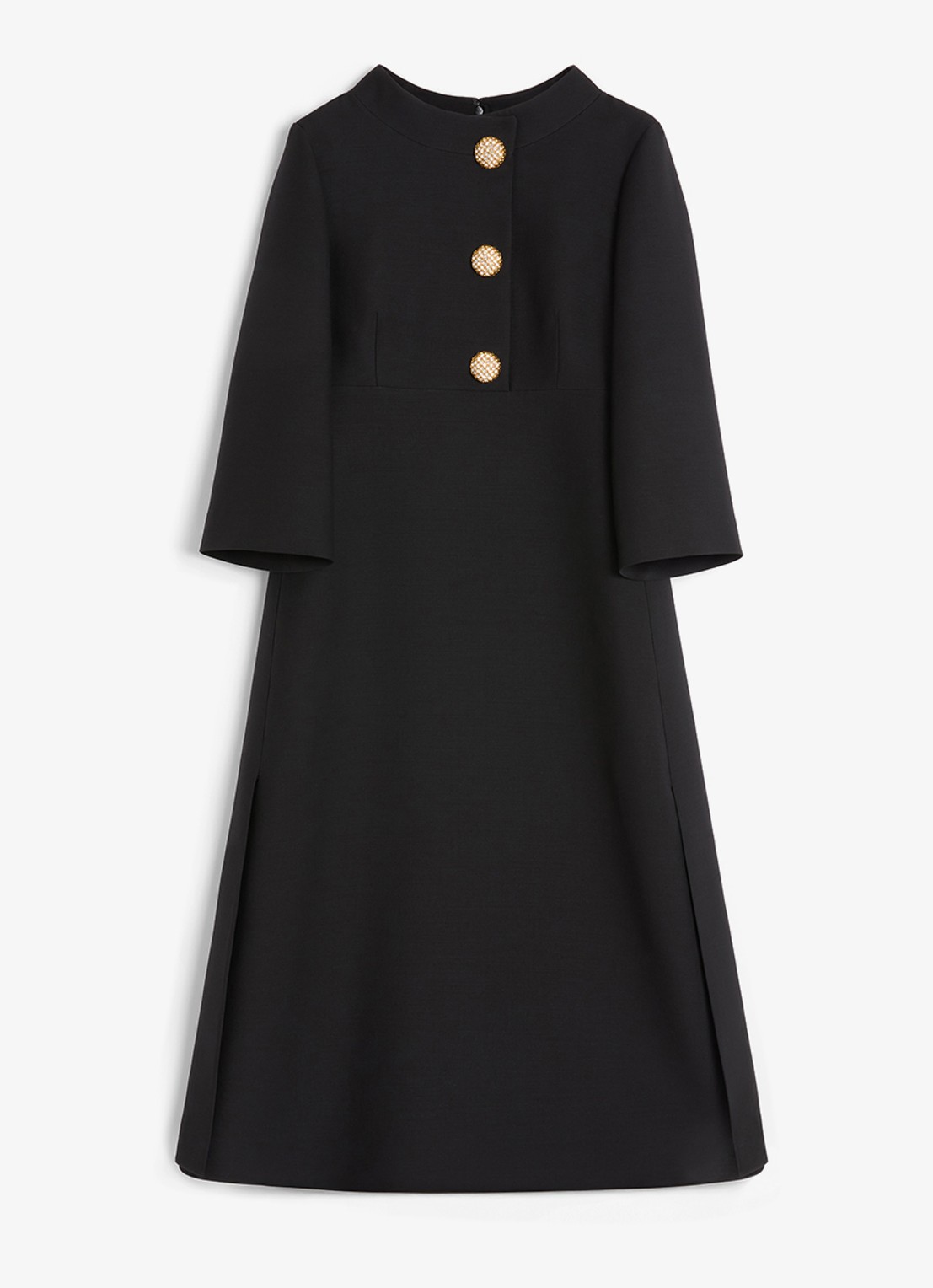 Valentino Garavani Midi jurk in zijdeblend - voorkant zwart