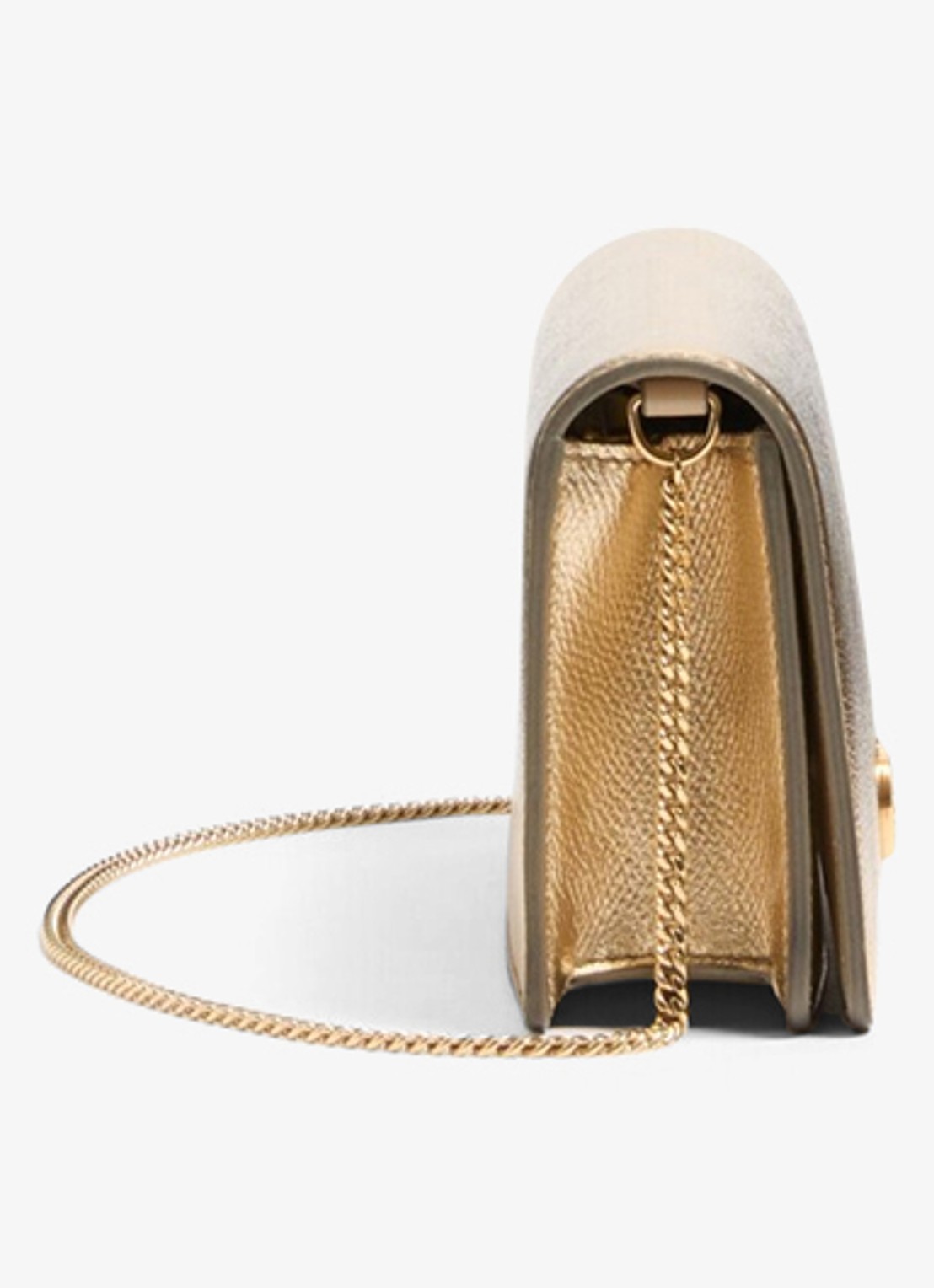 Valentino Garavani Mini crossbodytas van leer met metallic finish - detail 3 goud