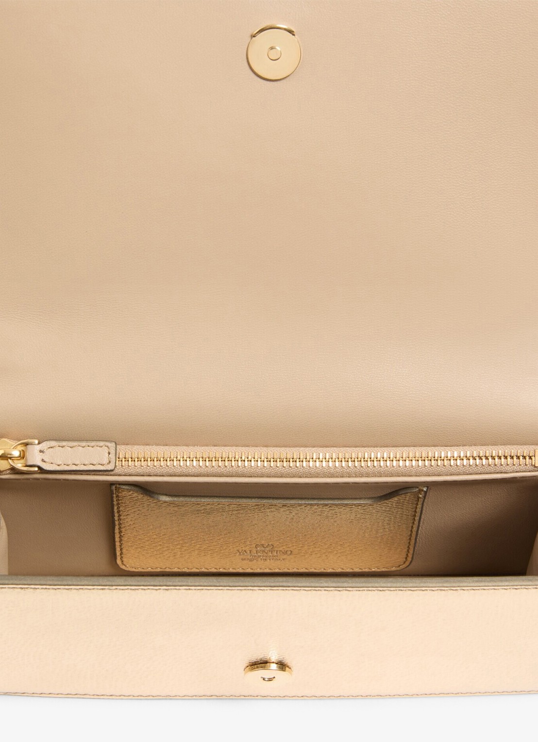 Valentino Garavani Mini crossbodytas van leer met metallic finish - detail 4 goud