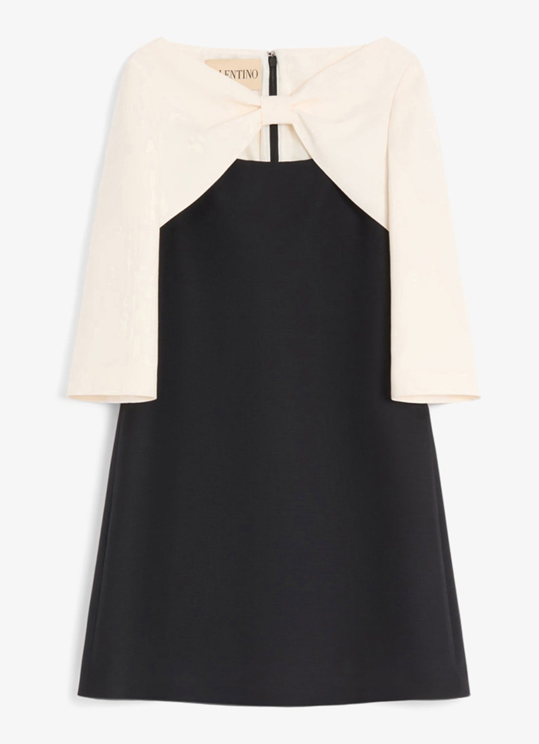 Valentino Garavani Mini jurk in zijdeblend - voorkant 2 zwart