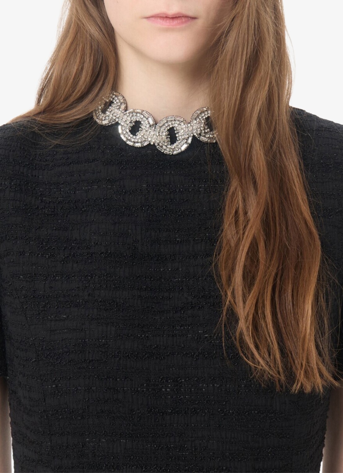 Valentino Garavani Mini jurk met tweed-look - detail 6 zwart