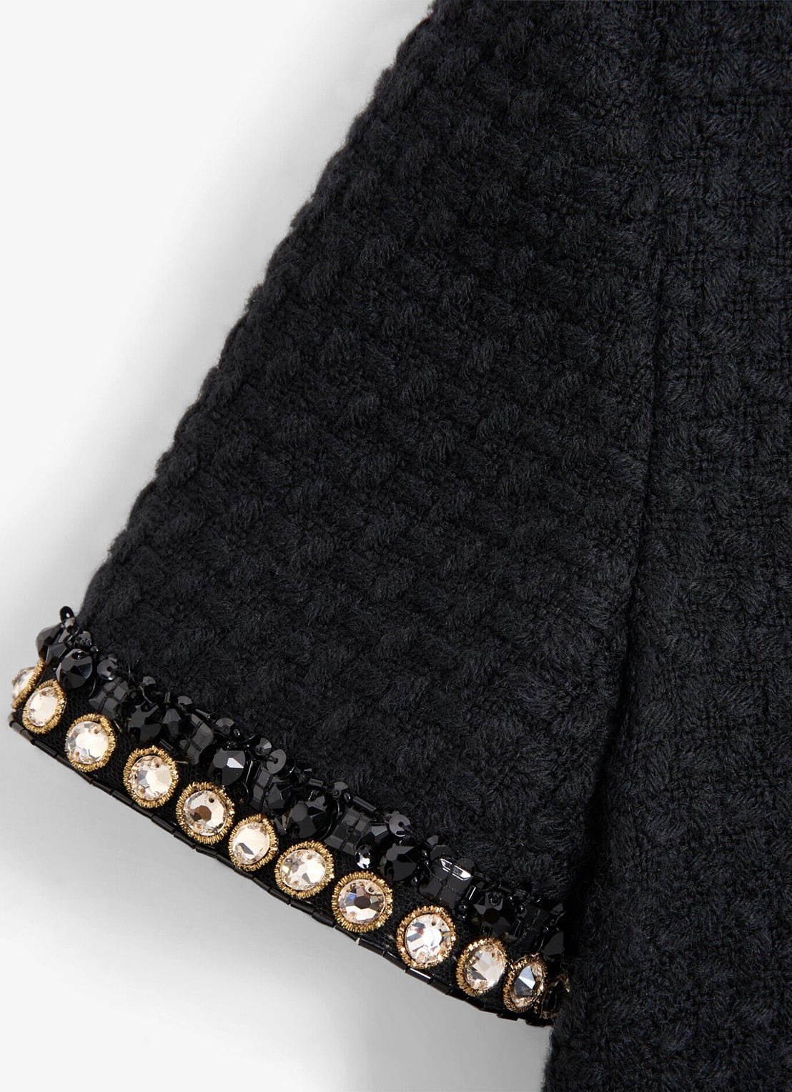 Valentino Garavani Mini tuniekjurk van tweed met strass - detail 6 zwart