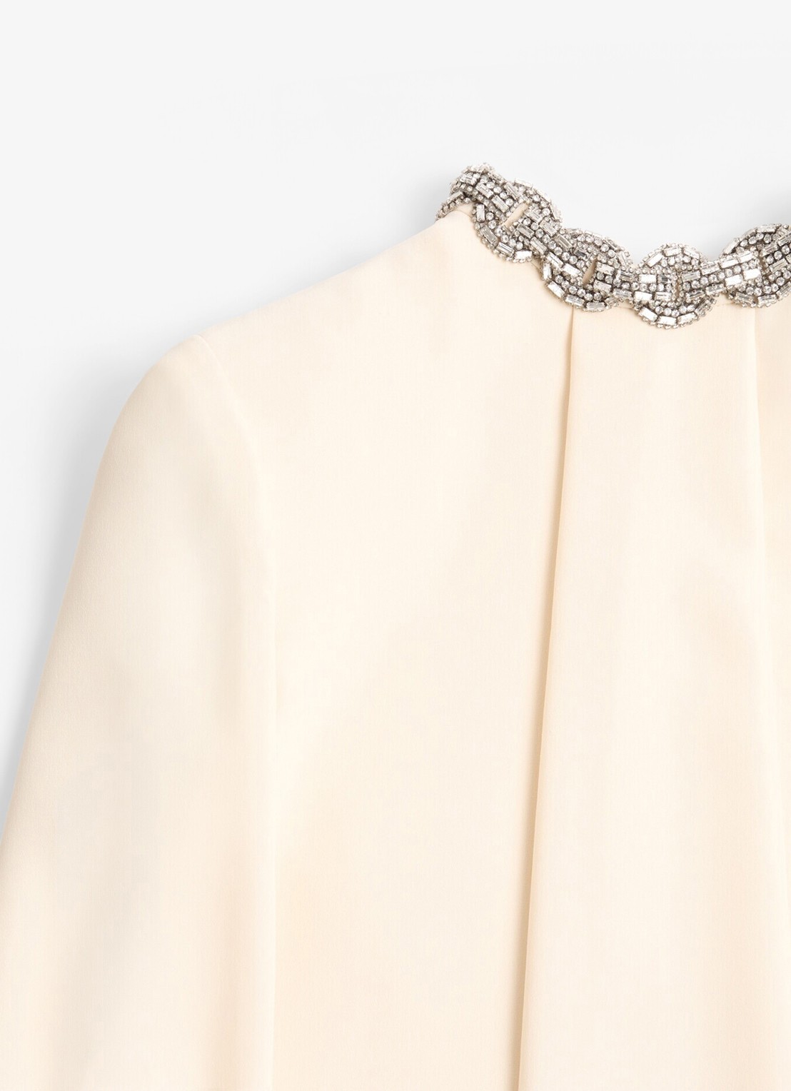 Valentino Garavani Mini tuniekjurk van zijde met strass - detail 7 creme