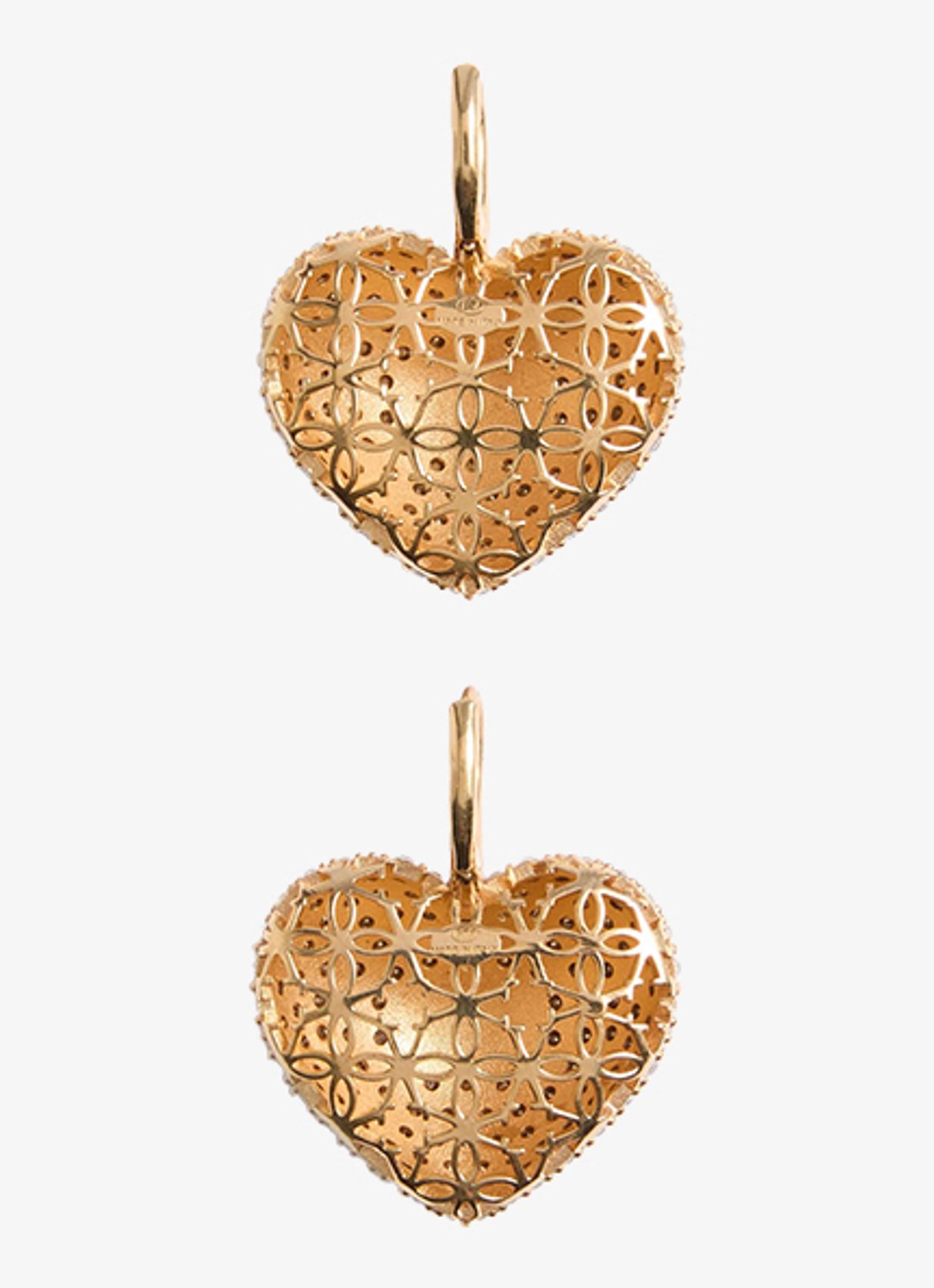 Valentino Garavani Oorhangers met logo - achterkant 3 goud
