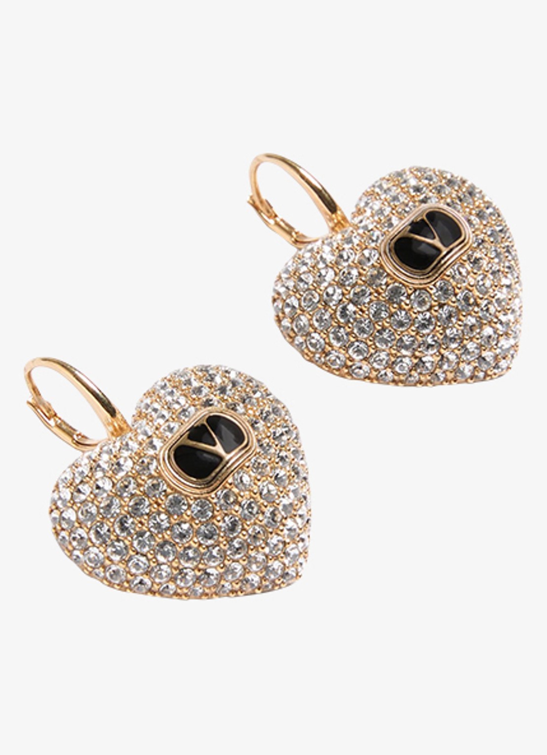 Valentino Garavani Oorhangers met logo - detail goud