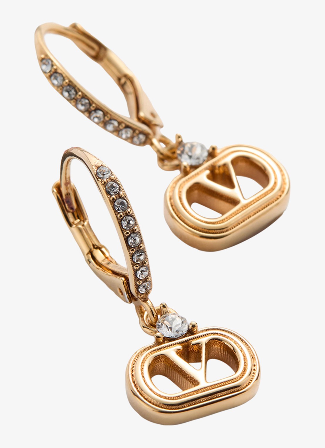 Valentino Garavani Oorhangers met logo - detail 2 goud