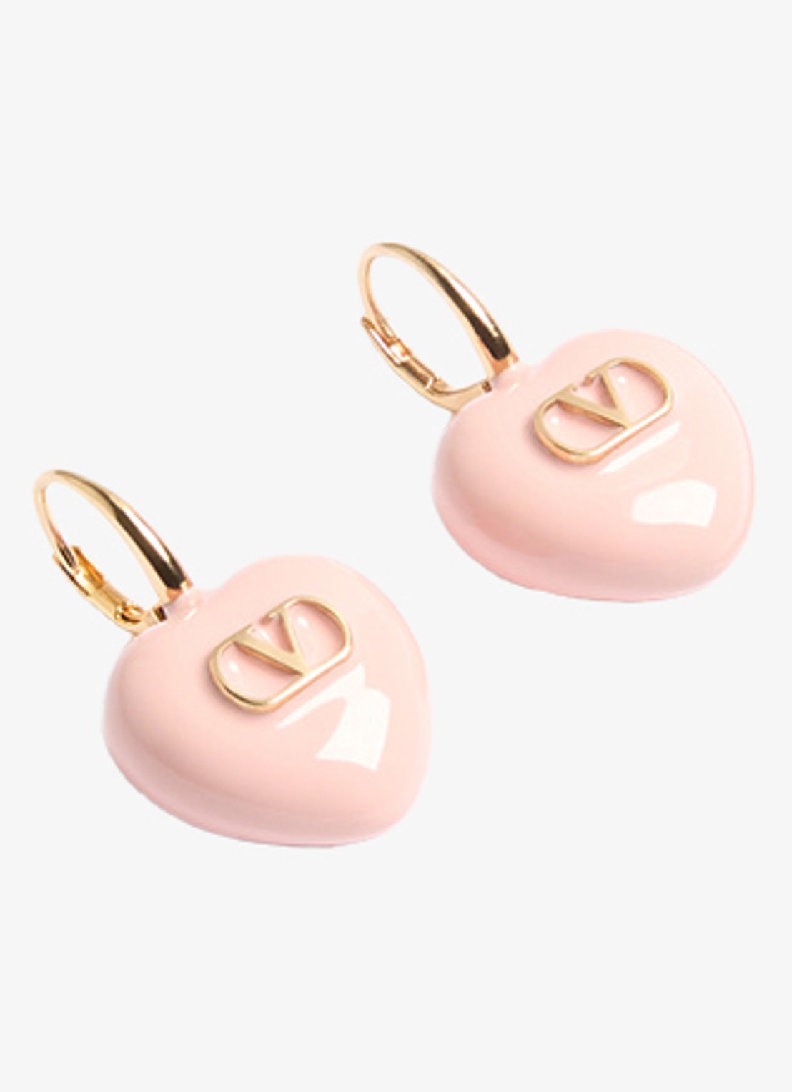 Valentino Garavani Oorhangers met logo - detail roze