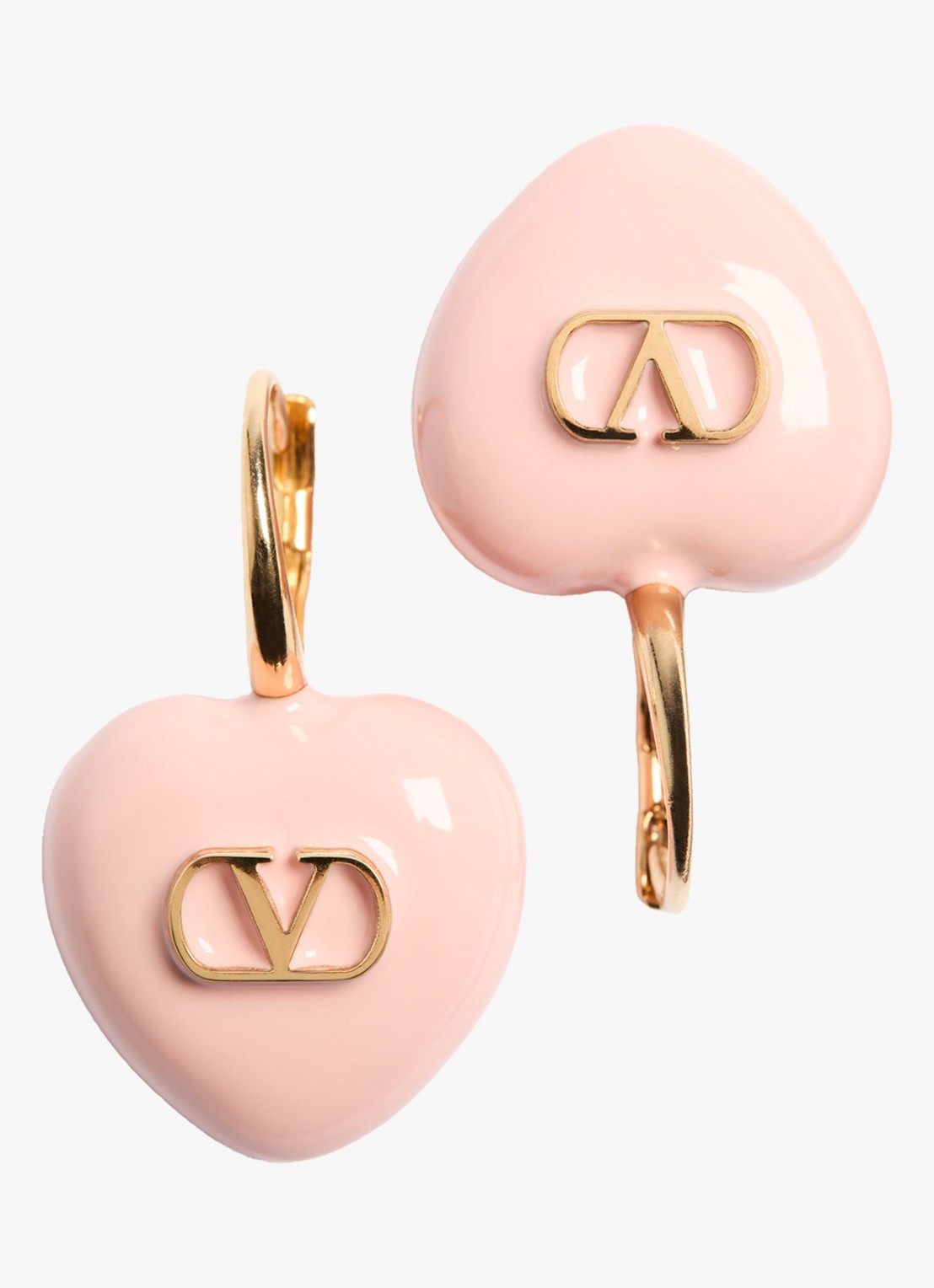 Valentino Garavani Oorhangers met logo - detail 2 roze