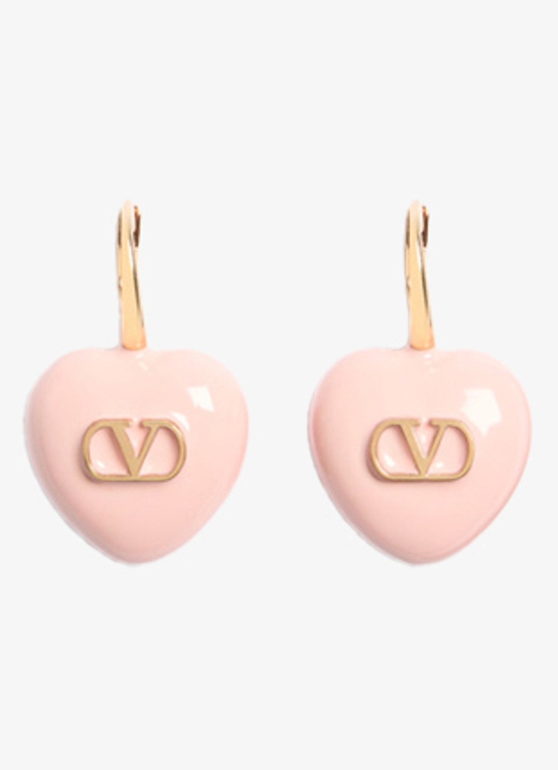 Valentino Garavani Oorhangers met logo - voorkant 3 roze