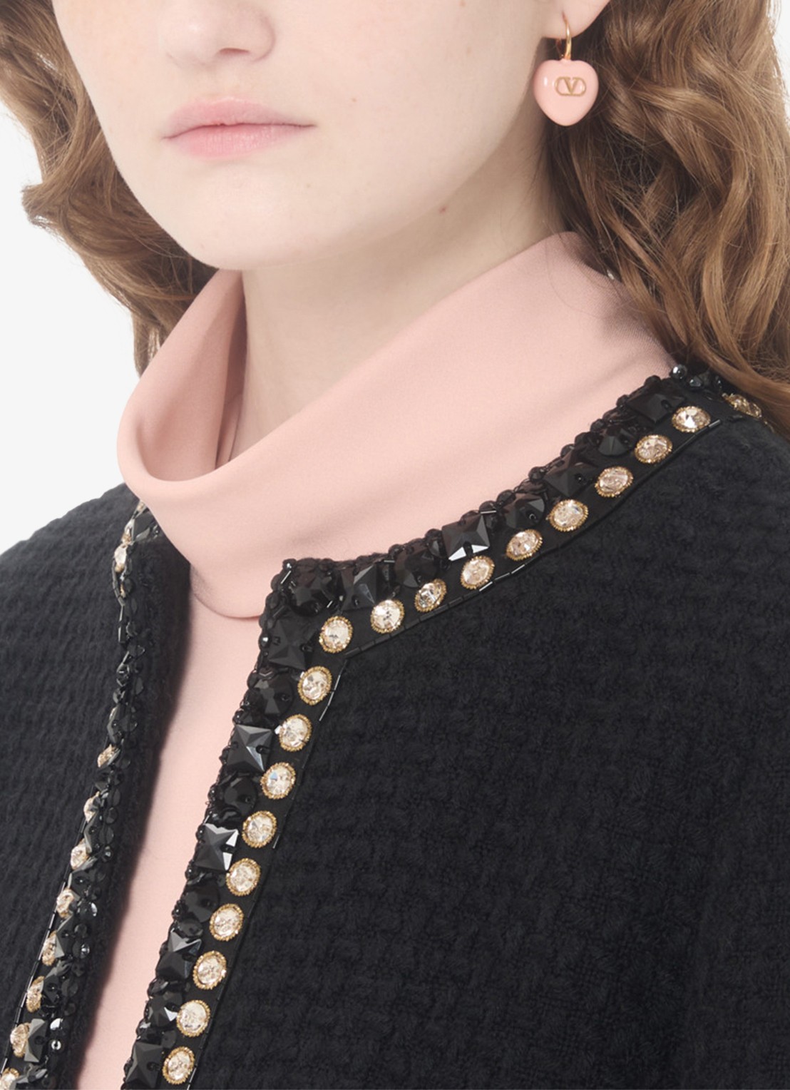 Valentino Garavani Oorhangers met logo - voorkant 4 roze