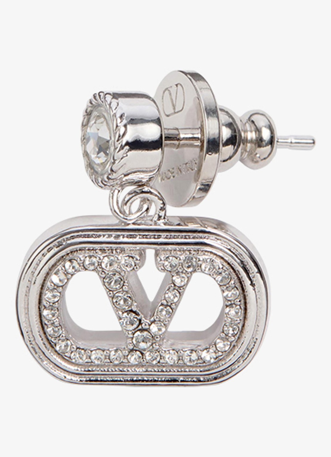 Valentino Garavani Oorknopjes met logo - detail zilver